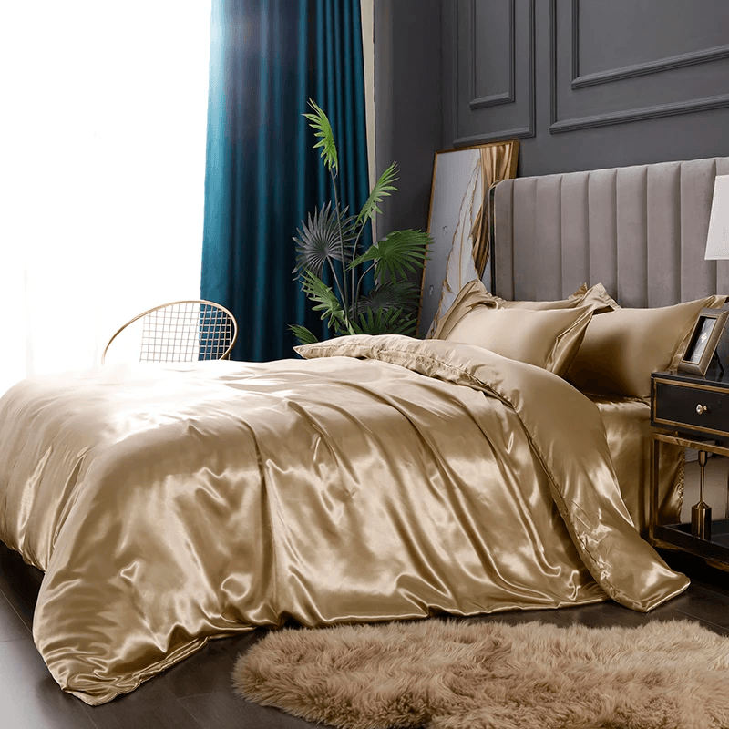 Conjunto de Cama de Cetim ConfortPlus | 4 Peças Linha Premium